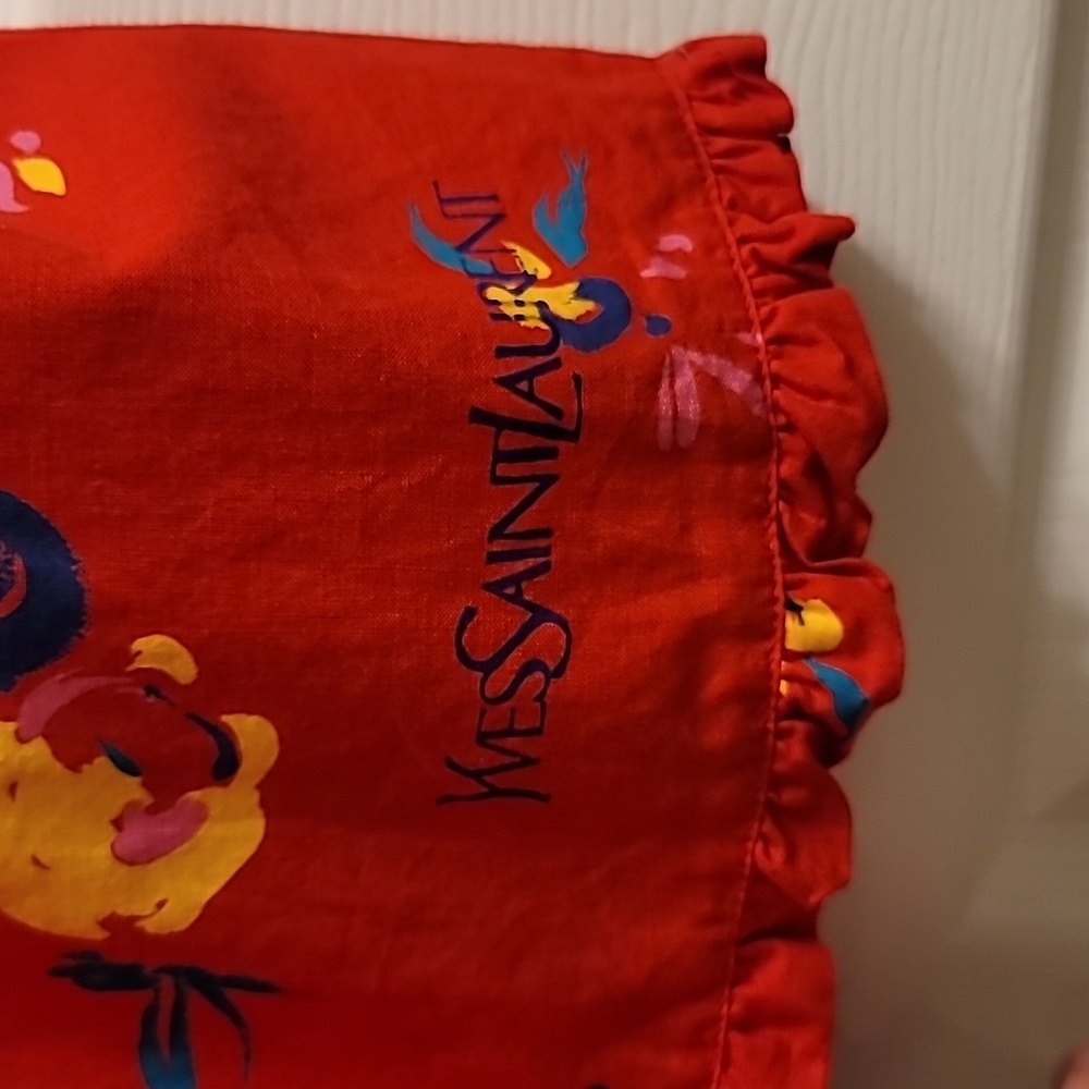 Yves Saint Laurent Floral Red Apron - image 4